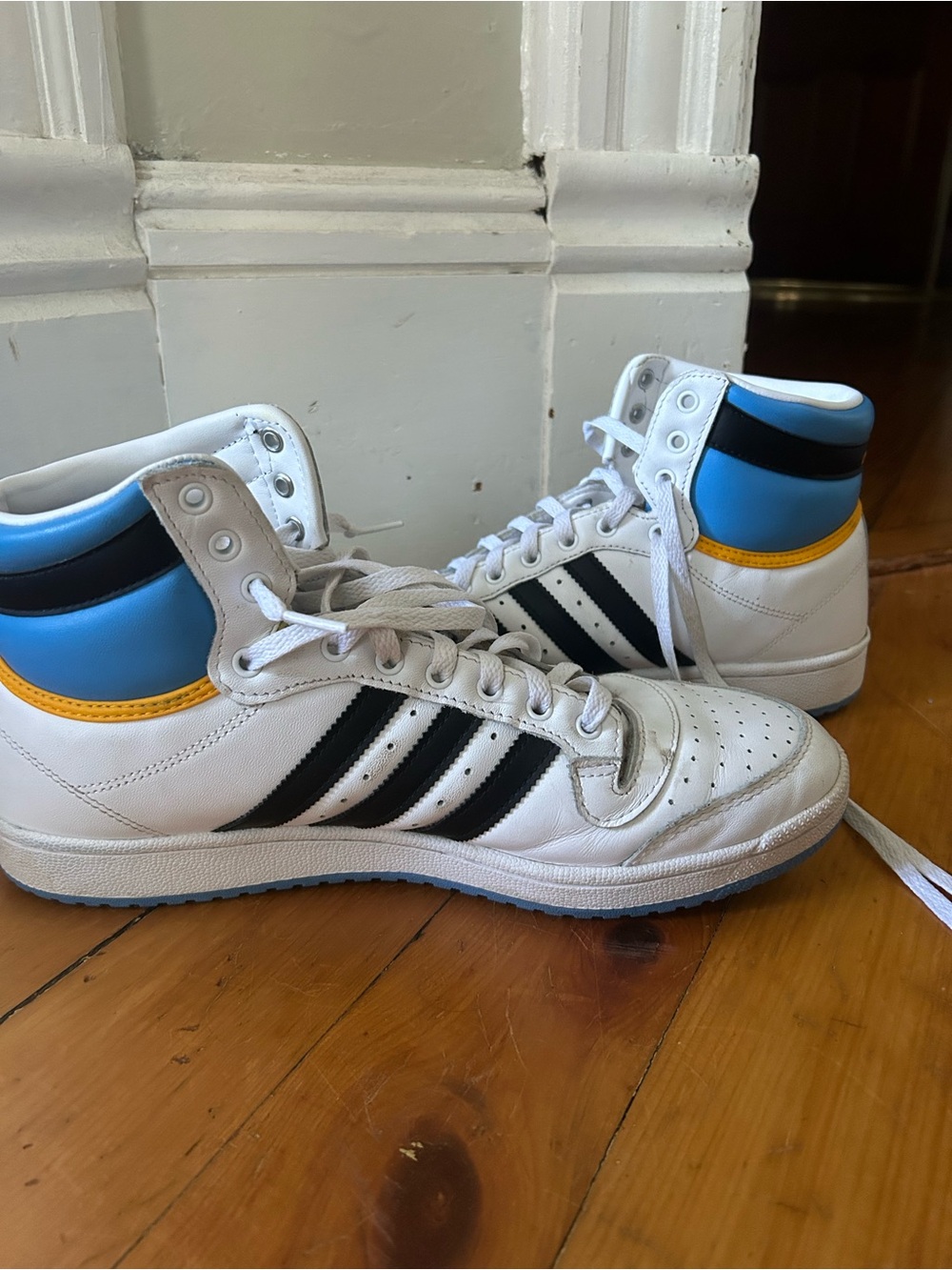 Adidas Originals Top Ten Hi Leather Multicolor Sneakers Sz 11.5 2022
